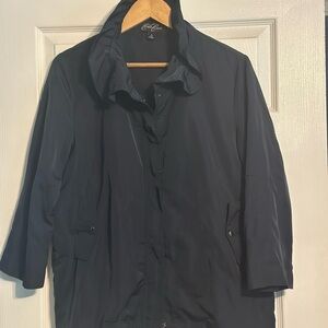 Blue Lightweight Raincoat with Water-Resistant Material